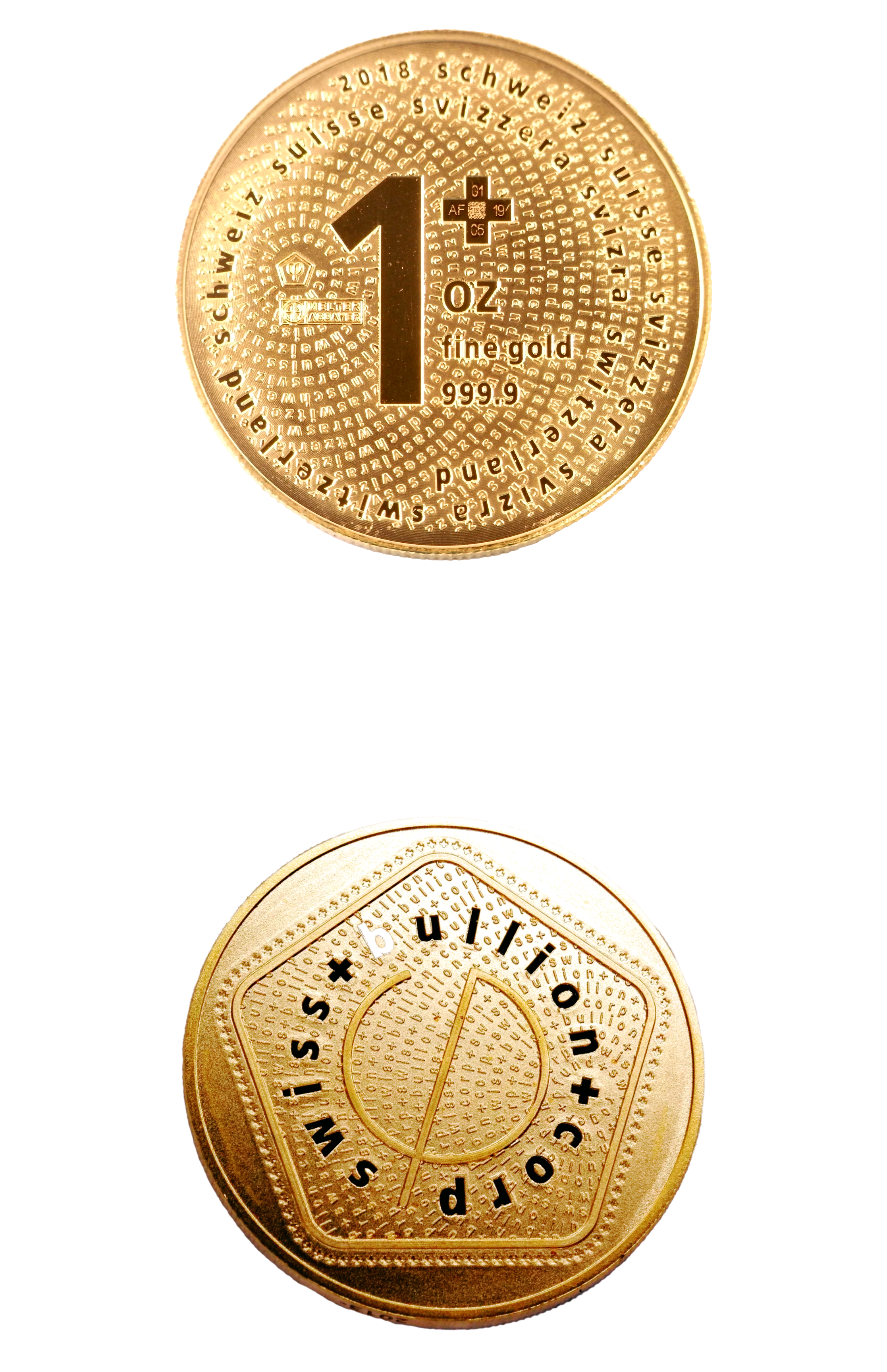 Золотая монета: Швейцарский слиток 1 одиннадцать.